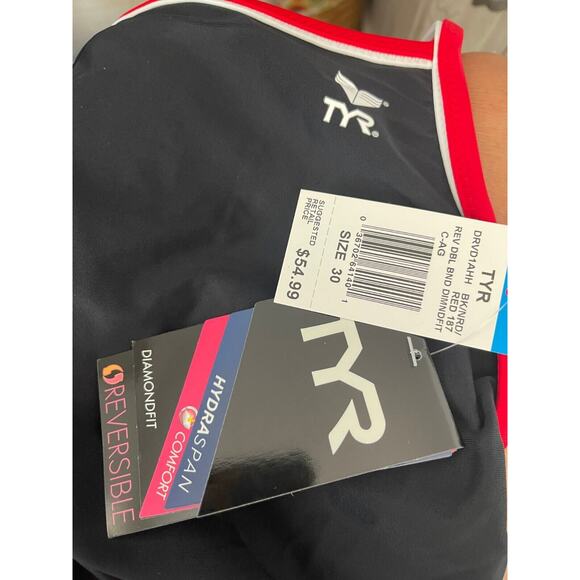 TYR HydraSpan Double Binding Reversible DiamondFit One Piece Swimsuit Sz 30 $55 - Picture 5 of 11